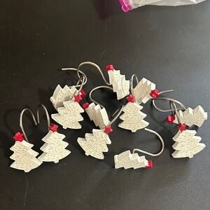 Set of 12 Christmas tree shower curtain hooks